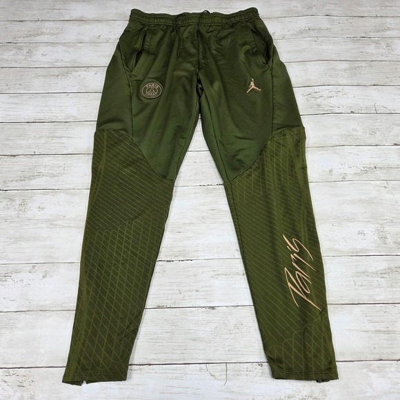 Jordan Soccer Pants Men Medium Olive Paris Saint-Germain Slim Fit FD7105-326
